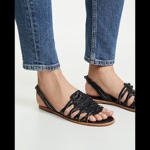 Madewell Maya Huarache Flat Black Strappy Sandals